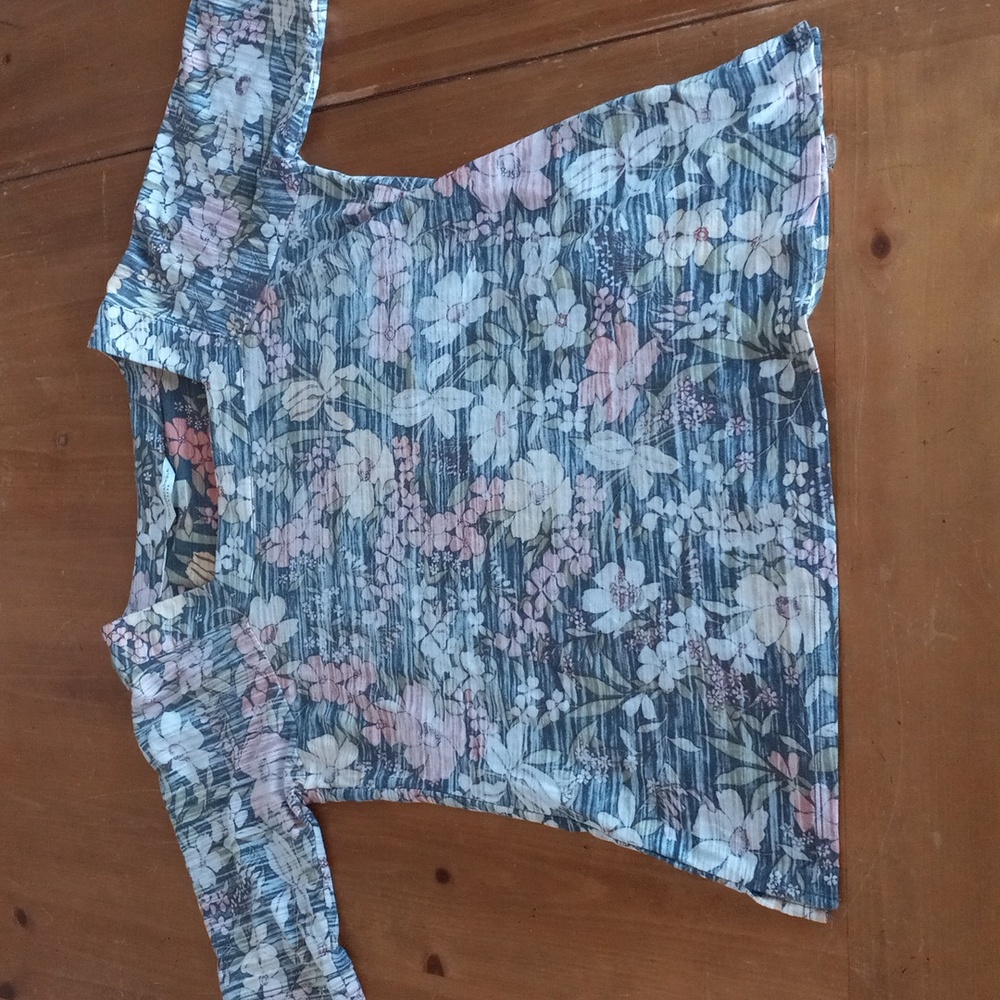 Womans Christopher & Banks Floral Blouse Spring Blouse PMedium